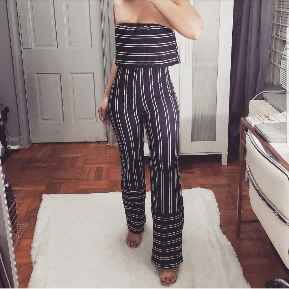 "Nautical" Navy Blue & White Jumpsuit NWOT - Picture 1 of 5